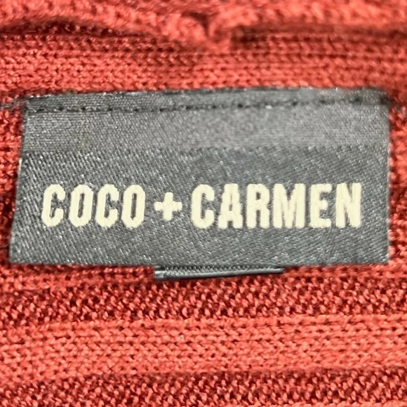 COCO + CARMEN Women’s Bohemian‎ Red Vest Embroidered Lace with Pockets One Size - Picture 9 of 14